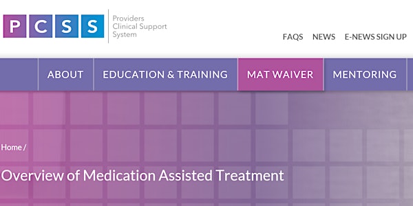 Medication Assisted Treatment (MAT) Waiver Training