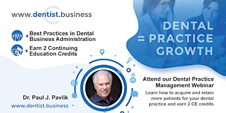 Dental Practice Management Webinar: 2 CE credits