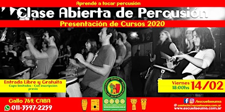 Imagen principal de Clase Abierta de Percusión - Escuela EUMA - Presentación Cursos 2020