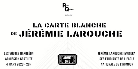 La Carte Blanche de Jérémie Larouche primary image