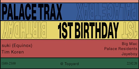 Palace Trax: 1st Birthday Rooftop Party w/ suki (Equinox) primary image