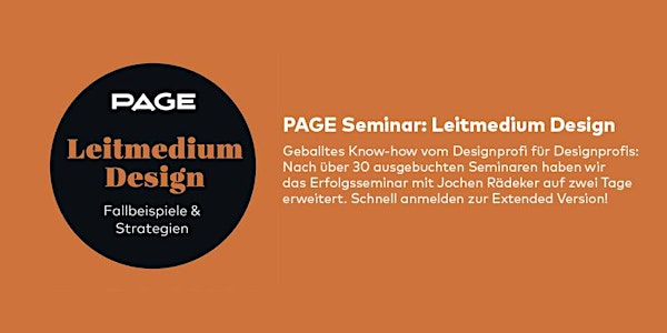 Abgesagt »Leitmedium Design« mit Jochen Rädeker am 25./26. September 20