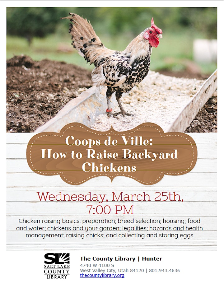 Coops De Ville How To Raise Backyard Chickens Tickets Wed Mar
