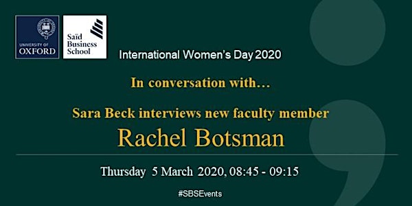 International Women's Day 2020 - Breakfast Faculty Interview - Rachel Botsm...