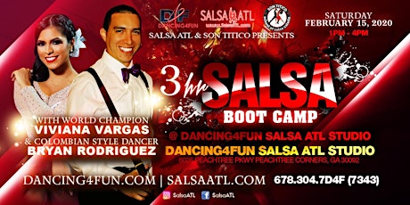 3hr Salsa Boot Camp with World Champion Viviana Vargas & Bryan Rodriguez