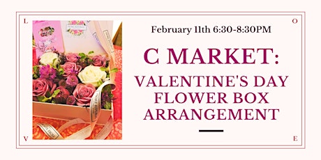 C Market Coffee- Valentine's Day Flower Box Arrangement  primary image