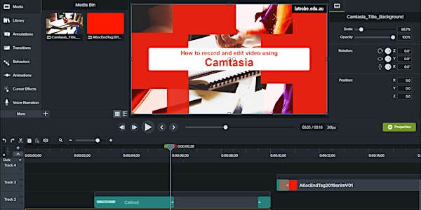 Using Camtasia to record and edit video (Bundoora)