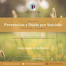 Imagen principal de SEMINARIO PREVENCIÓN Y DUELO   POR SUICIDIO