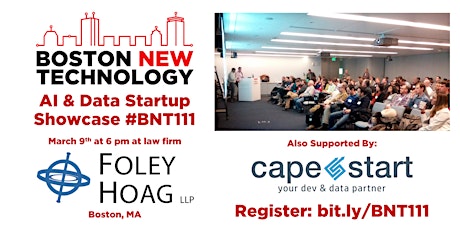 Boston New Technology AI & Data Startup Showcase #BNT111 (21+) primary image