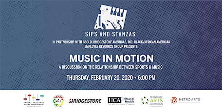 Sips and Stanzas Presents: Music in Motion primary image