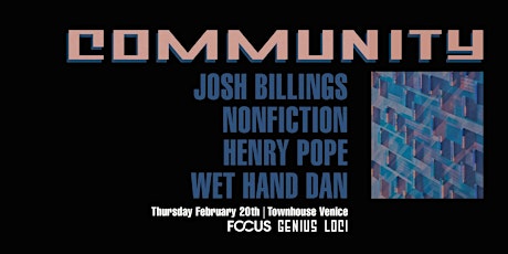 Community - Josh Billings, Nonfiction, Henry Pope, Wet Hand Dan