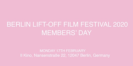 Berlin Lift-Off Film Festival 2020 Members' Day primary image
