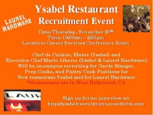 Ysabel Restaurant Recruitment Event primary image