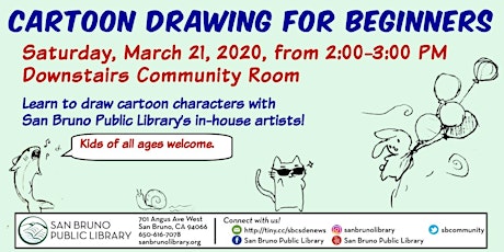 CANCELED: Cartoon Drawing for Beginners - A PLCAF Event primary image