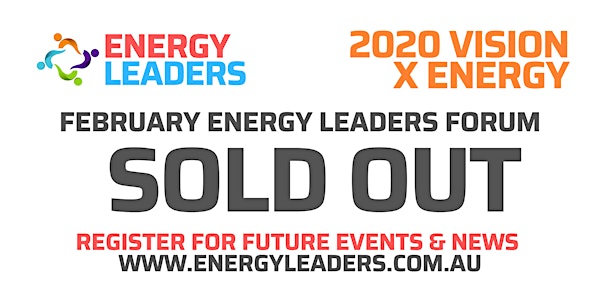 Sydney Energy Leaders Forum (ELF) THU 20 FEB 2020