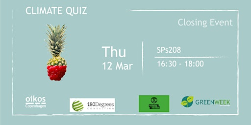 CANCELED | Green Week: Final Event | Climate Quiz ft. Extinction Rebellion primary image