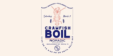 Imagen principal de Nomadic Beerworks + Huckleberry Present: Crawfish and Shrimp Boil!