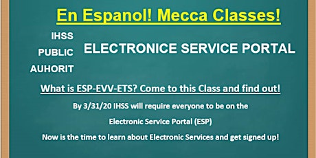 EN ESPAN0L! Mecca  Electronic Services Portal Training primary image
