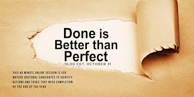 Imagem principal de Done is better than perfect. Action towards completion