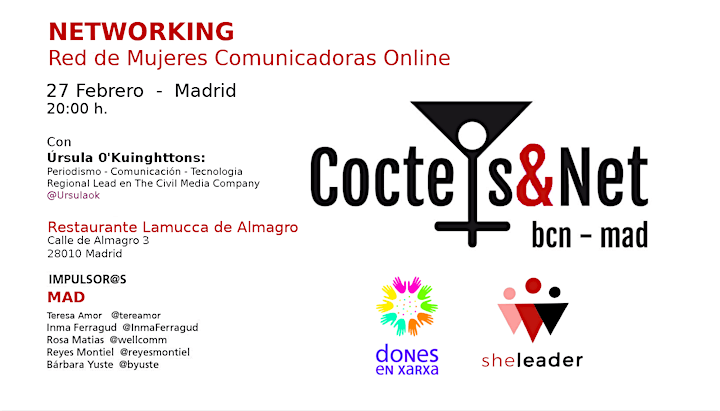 Imagen de Evento Febrero  - Red de Mujeres Comunicadoras Online - Coctels&Net Madrid
