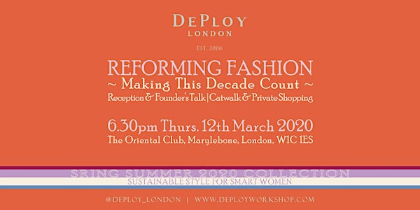 LDN  SS20 Sustainable Fashion Private View: Catwalk & Founder's Talk