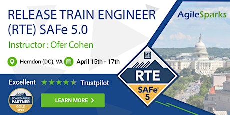 SAFe 5.0 Release Train Engineer with RTE Certification - April 15-17 - Live Virtual Classroom primary image