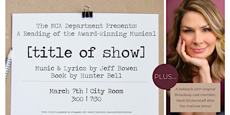 The MCA Department Presents a Reading of [title of show]  primary image