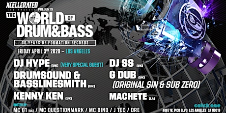 Xcellerated Presents "The World Of Drum & Bass" 2020 Tour (30 Years of Formation Records) 3 Rooms @Catch One (18+)