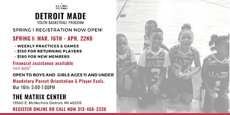 Detroit MADE Youth Basketball Spring I primary image