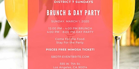District 7 DTLA Sunday Brunch Series:  Pisces Edition March 1st primary image