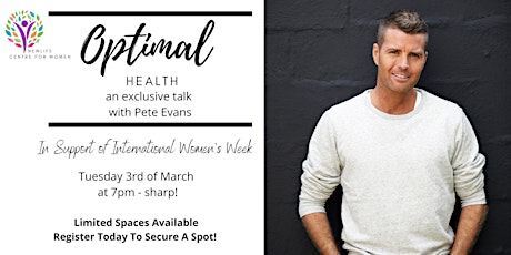 Optimal Health an exclusive talk with Celebrity Chef Pete Evans primary image