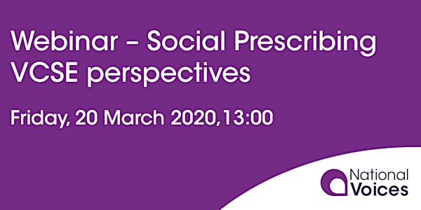 Webinar - Social Prescribing  VCSE perspectives