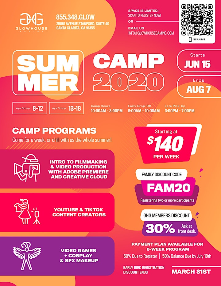 Summer Camp 2020 At Glowhouse Tickets Mon Jun 15 2020 At 10 00