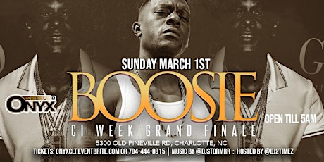 BOOSIE Grand Finale at CLUB ONYX - CI Sunday primary image
