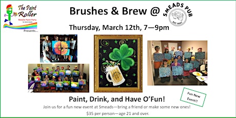 Brushes & Brew at Smeads Pub - Paint, Drink, and Have O'Fun primary image