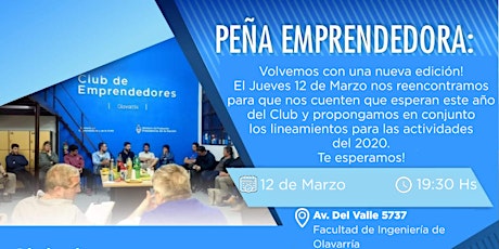 Imagen principal de Peña Emprendedora: La primera del 2020 - Club de Emprendedores Olavarría