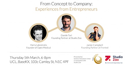 From Concept to Company: Experiences from Entrepreneurs primary image