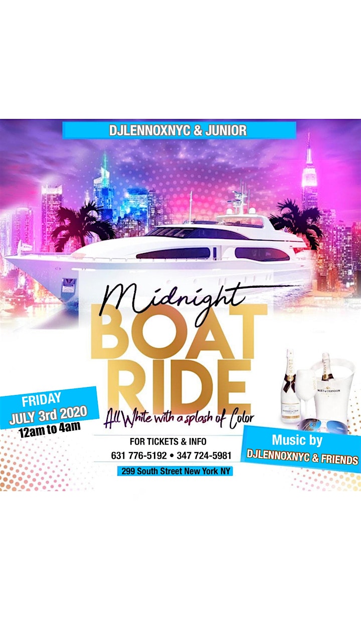 JULY 3RD ALL WHITE WITH A SPLASH OF COLOR BOAT RIDE image