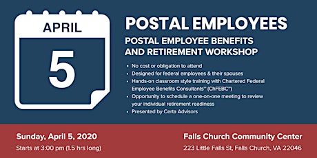 Postal Employees Retirement Workshop in Falls Church, VA primary image