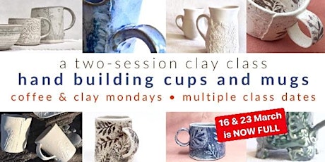 FULL! Pottery Class - hand build cups and mugs primary image