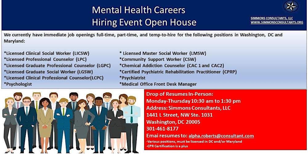 Mental Health Careers Hiring Event Open House Tickets Thu Apr 23