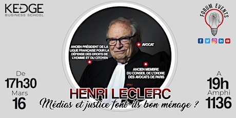 Image principale de Conférence Henri Leclerc - "Médias et Justice font-ils bon ménage ?"