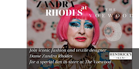 Dame Zandra Rhodes - Talk & Book Signing at The Voewood Blackheath SE3 0TS primary image