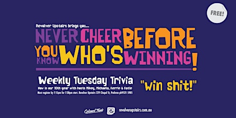 NEVER CHEER BEFORE YOU KNOW WHO'S WINNING (TRIVIA) primary image