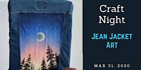 Forest Jean Jacket Painting at Craft Night at Bonnie Doon Hall. Paint Night. Craft Session $10 tickets primary image