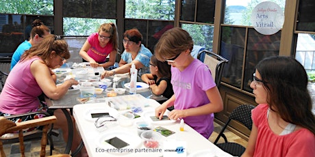 Activité atelier de mosaïque de verre - Arts Vitrail -  Opémiska, 14-07-20