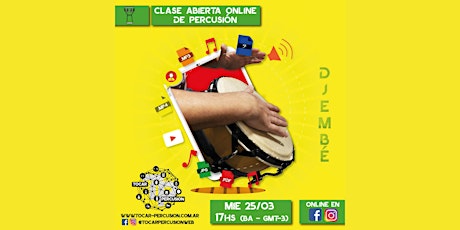 Imagen principal de Clase Online de Percusión - Abierta y Gratuita (DJEMBÉ y PERCUSIÓN AFRICANA)