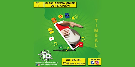 Imagen principal de Clase Online de Percusión - Abierta y Gratuita (TIMBAL BRASILERO y PERCUSIÓN AFROBRASILERA)
