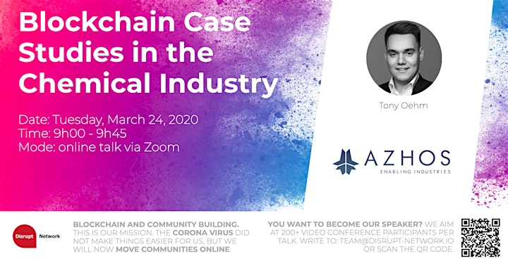 
		Online talk: "Blockchain Case Studies in the Chemical Industry" by AZHOS image
