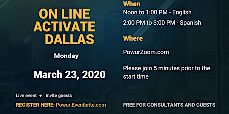 ZOOM OPPORTUNITY AND TRAINING EVENT - DALLAS, TEXAS primary image